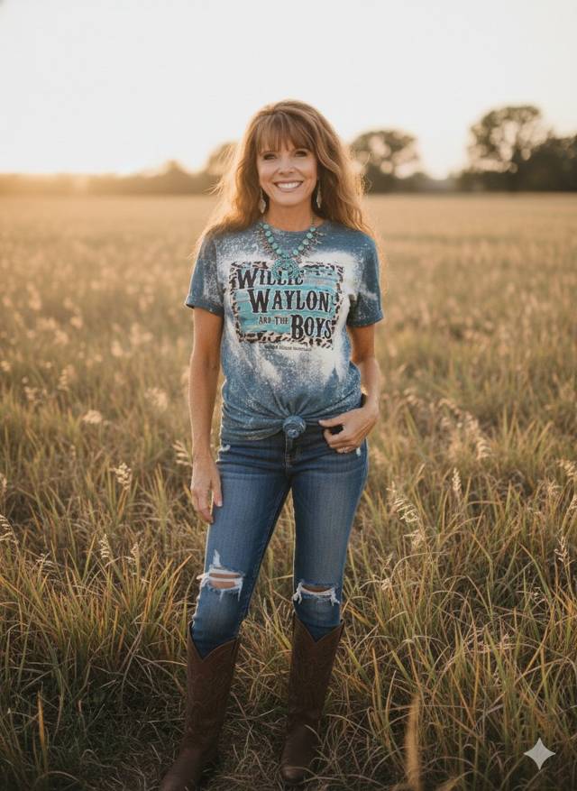 Willie, Waylon & The Boys Western Graphic Tee l Unisex Jersey Short Sleeve Tee