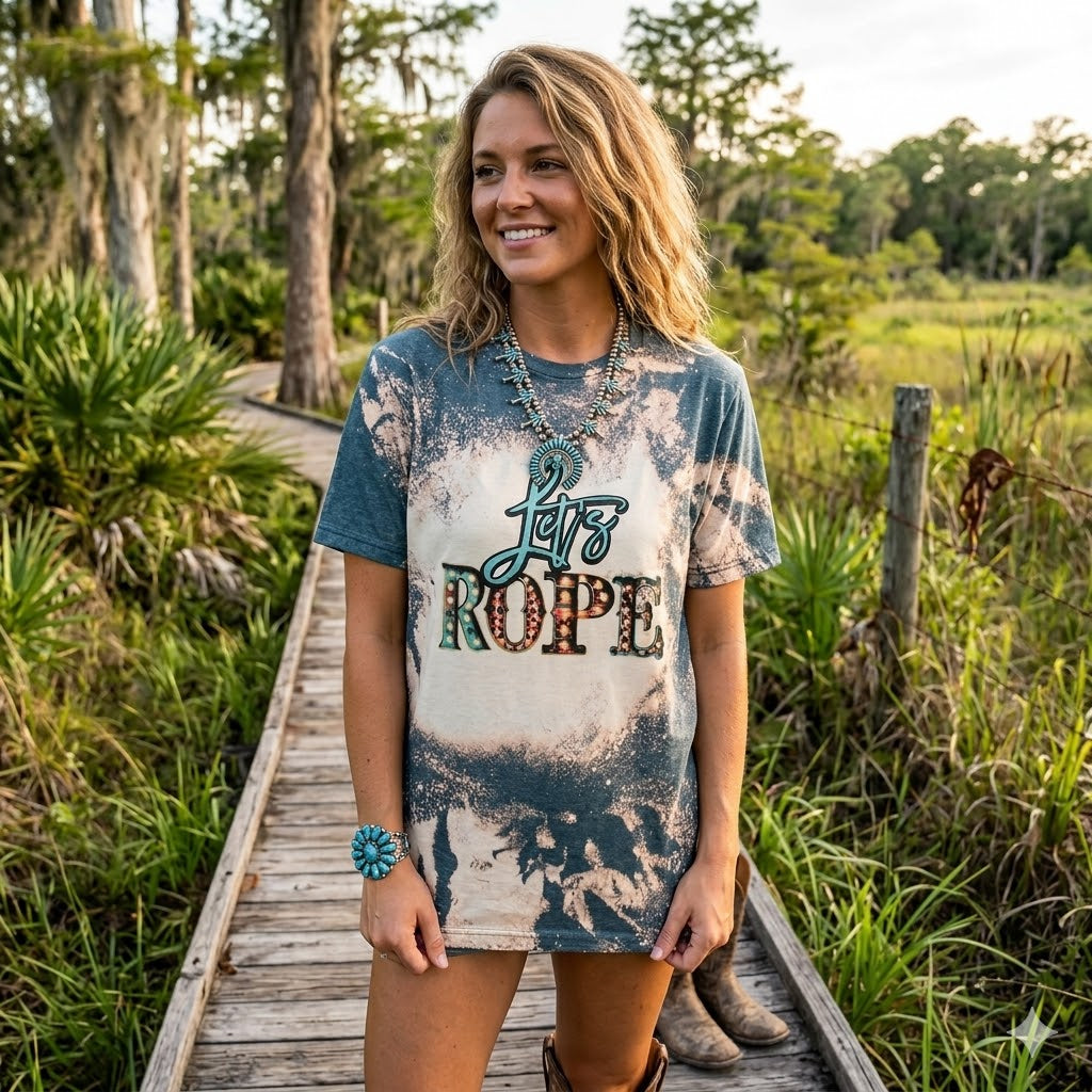 Let’s Rope Graphic Tee Wholesale – Western Roping Shirt | Stockline Supply Co