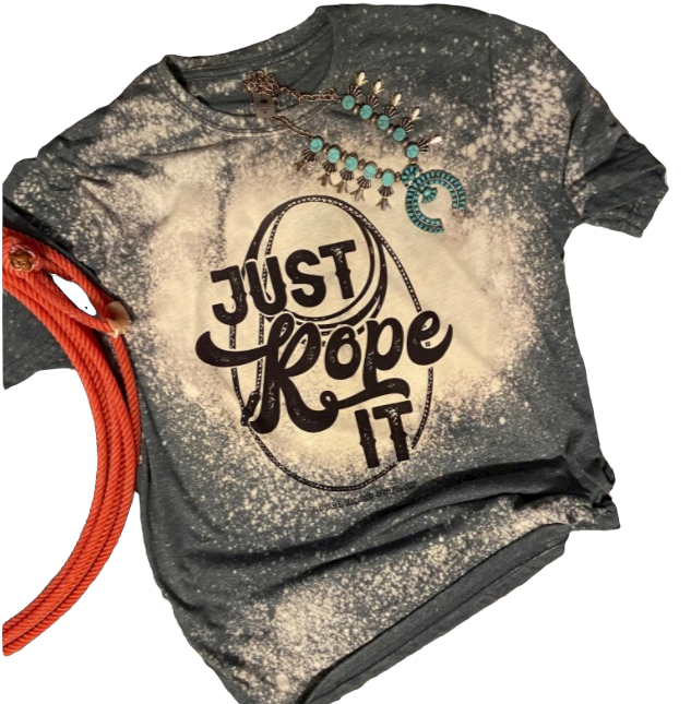 Just Rope It Bleached Graphic Tee Wholesale – Western Roping Shirt | Stockline Supply Co