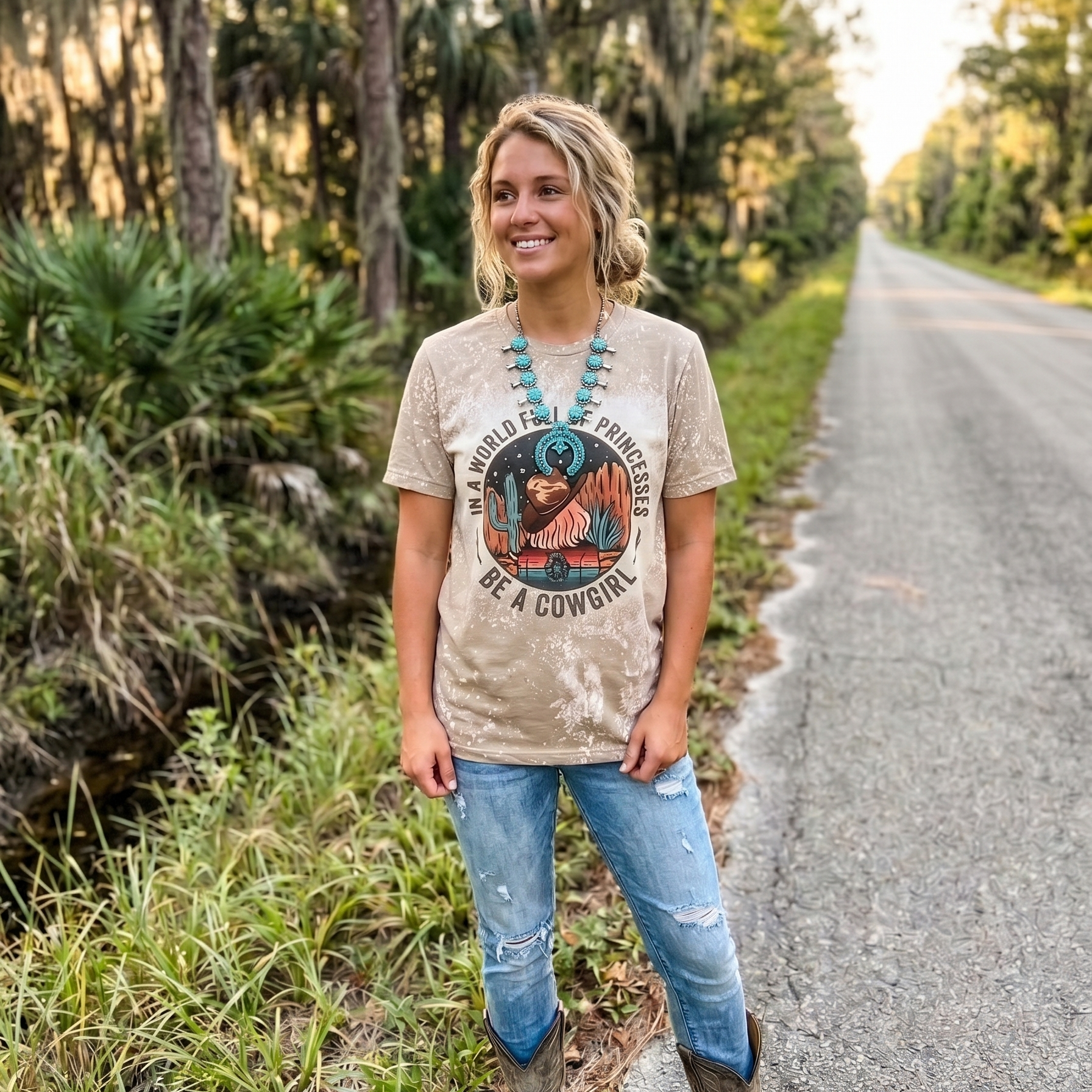 Be a Cowgirl Graphic Tee Wholesale – In a World Full of Princes Shirt | Stockline Supply Co