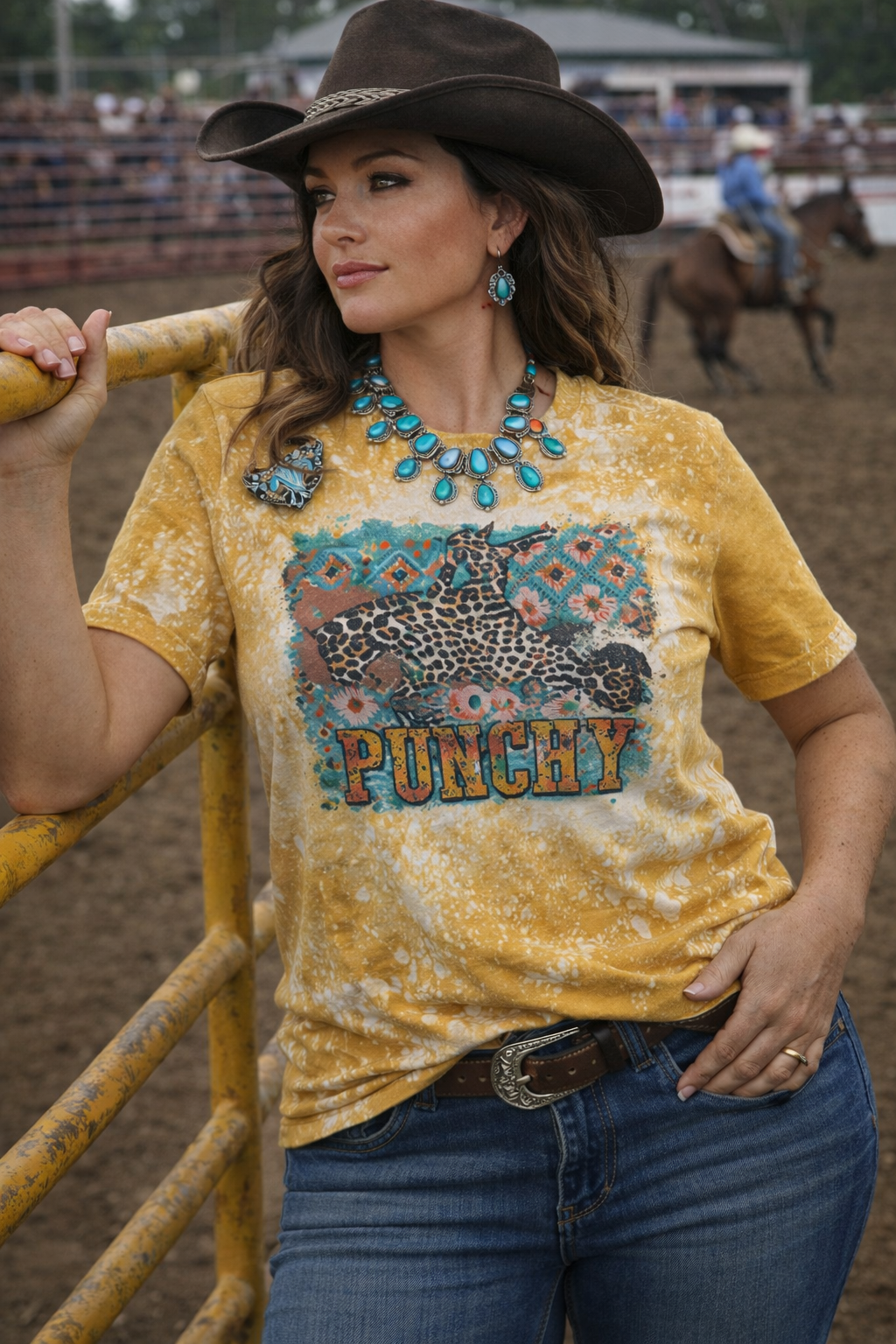 Leopard Bronc Punchy Graphic Tee Wholesale – Western Shirt | Stockline Supply Co