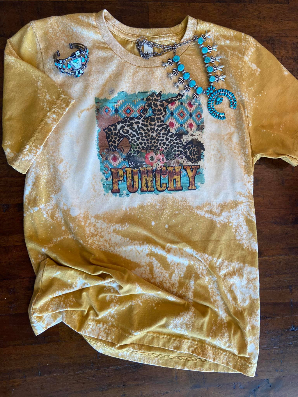 Leopard Bronc Punchy Graphic Tee Wholesale – Western Shirt | Stockline Supply Co