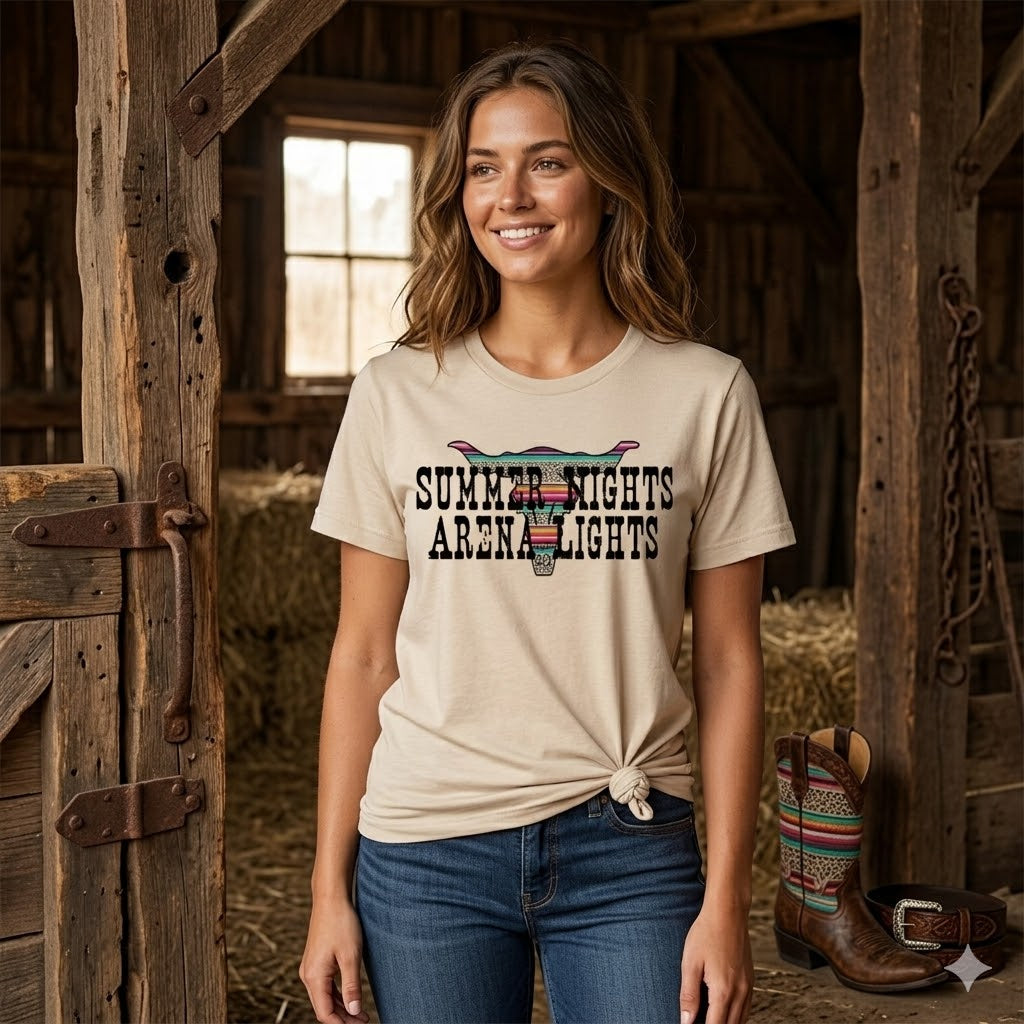 Summer Nights Arena Lights Graphic Tee Wholesale – Western Shirt | Stockline Supply Co