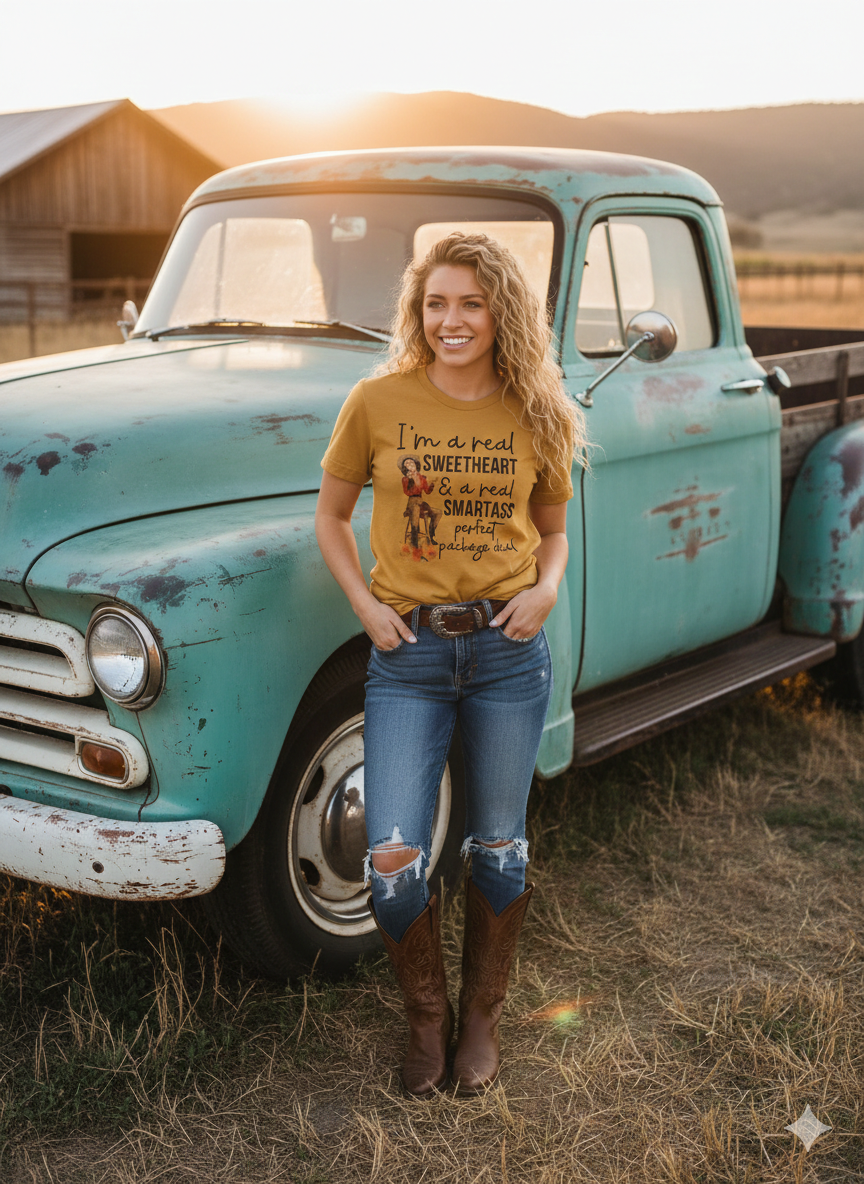 I Am a Real Sweetheart Graphic Tee Wholesale – Western Shirt | Stockline Supply Co